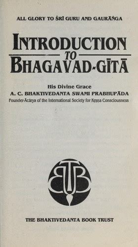 Introduction To Bhagavad Gita By A C Bhaktivedanta Swami Srila