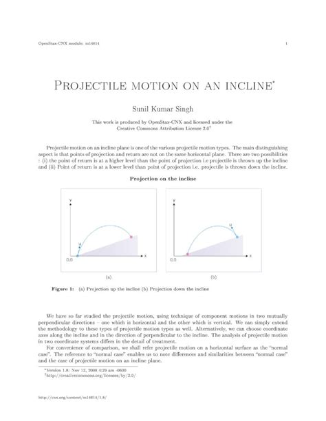 Pdf Projectile Motion On An Incline Openstax Cnx Projectile