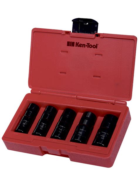 Ken Tool 30114 5 Pc Oil Drain Plug Flip Socket Set Ken Tool 30114