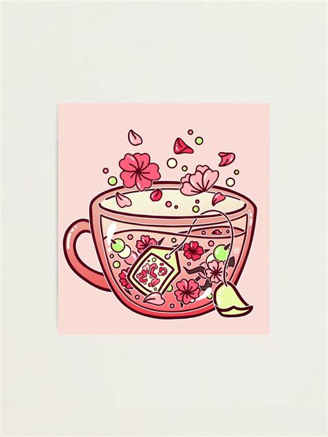 Glass Sakura Tea Photographic Print For Sale By Heysoleilart Redbubble