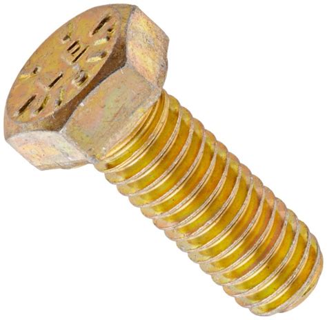 GRADE 8 HEX HEAD CAP SCREWS YELLOW ZINC PLATED FINE THREAD SAE