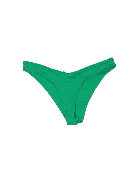 Tini Bikini Solid Green Swimsuit Bottoms Size M 50 Off ThredUp