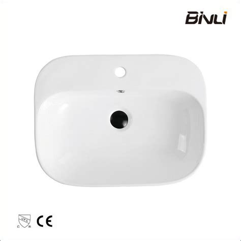 Bathroom Countertop White Ceramic Bowl Porcelain Vessel Sink Bathroom