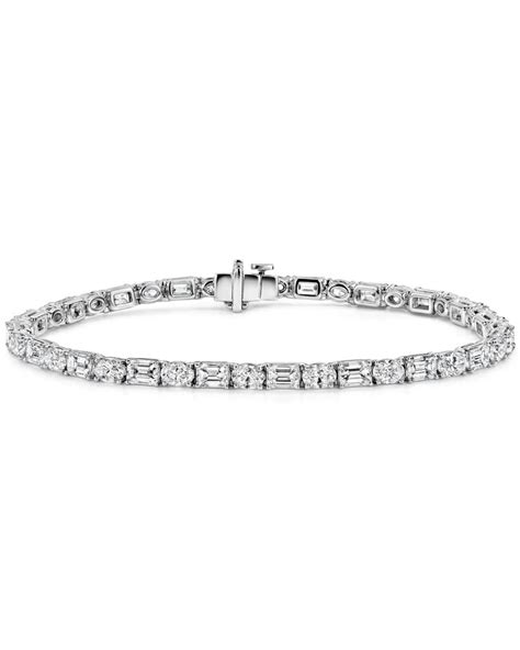 Emerald Cut Diamond And Oval Diamond And Platinum Bracelet Turgeon Raine