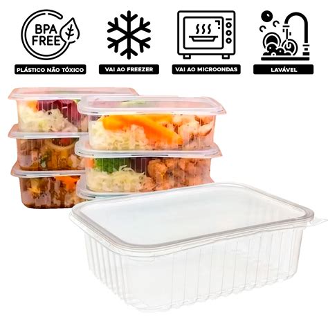 Comprar 24un Marmitas Descartável Fitness Freezer E Microondas 750ml