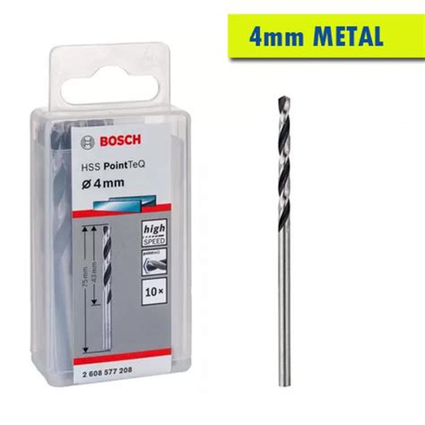 Broca de Aço Rápido Bosch HSS PointTeQ 4mm PENA VERDE SHOP