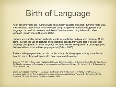 Anthropology Evolution Of Human Language And Tongue Words