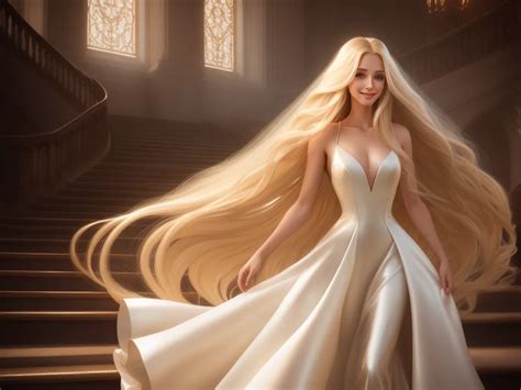 Hi Res Images Realistic Woman Voluminous Long Hair Endless