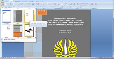 Cara Mudah Membuat Sampul Di Ms Word