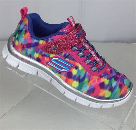 NIB Skechers Girls Size 13 Tennis Shoes Color Daze Memory Foam Gel ...