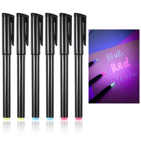 ReliThick 6 Pieces Light Ink Pen Invisible Ink Marker Disappearing Ink