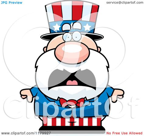 Cartoon Of A Screaming Chubby Uncle Sam Royalty Free Vector Clipart