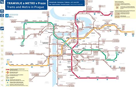 Tramvajov Linky Praha Mapa Zast Vky Trasy