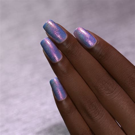 Pool Party Vivid Iridescent Blue Holographic Jelly Nail Etsy