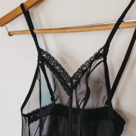 Modern Black Sheer Lacy Lingerie Perfect Condition Depop