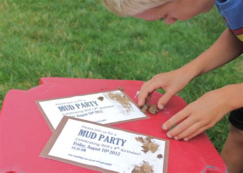 meg + andy: mud party invites