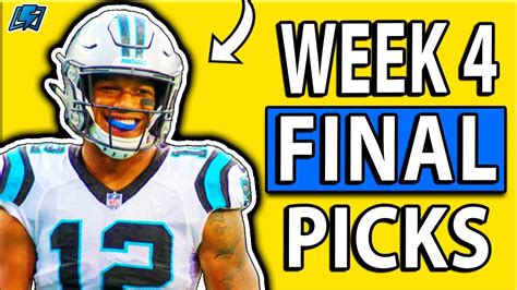 Draftkings Nfl Picks Week 4 Final Thoughts Picks Nfl Dfs Picks 2020