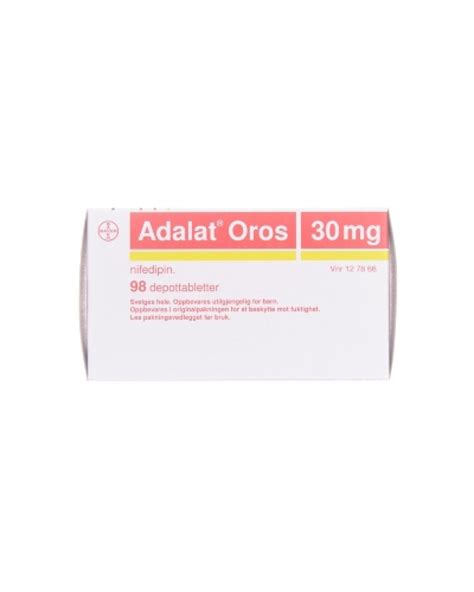 Adalat Oros Depottablett 30 Mg 98 Stk Apotek 1