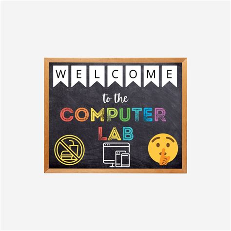 Computer Lab School Sign Classroom Decor Teacher Door Sign Computers Class Sign Classroom