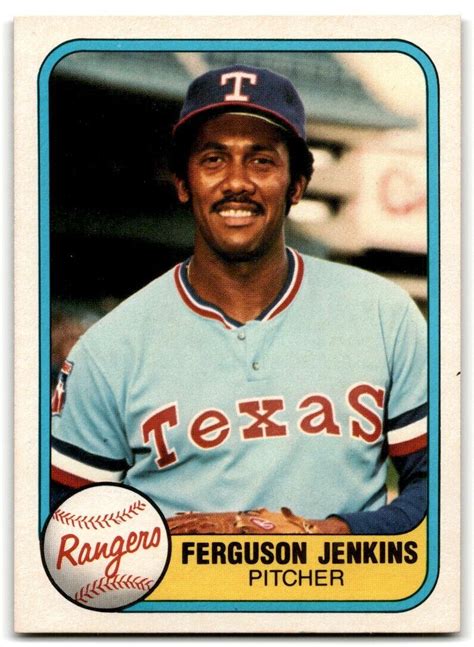 1981 Fleer Ferguson Jenkins Texas Rangers 622 Ebay