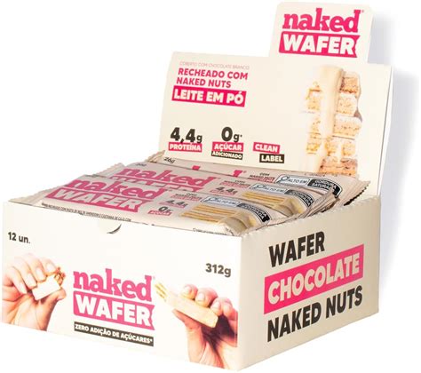 Naked Nuts Naked Wafer Leite Em P Chocolate Branco Display