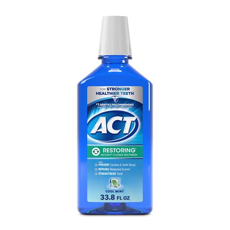 Act Restoring Anticavity Fluoride Mouthwash Cool Mint 338 Fl Oz