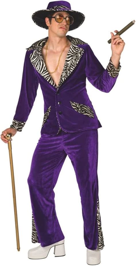 Morph Mens Pimp Costumes For Men Purple 70s Outfit Pimp Suit Adult Halloween