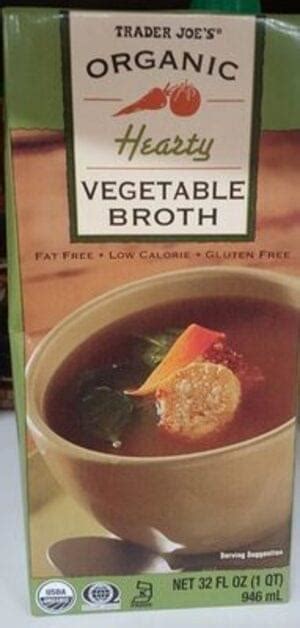 Trader Joe S Low Sodium Organic Vegetable Broth 240 Ml Nutrition