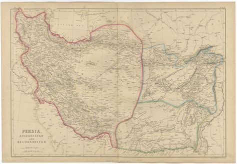 Antique Map Of Persia Afghanistan And Balochistan 1859 For Sale At