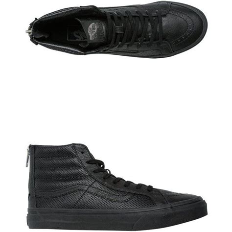 Vans Perforated Leather Sk Hi Slim Zip Shoe Black Leather Sneakers