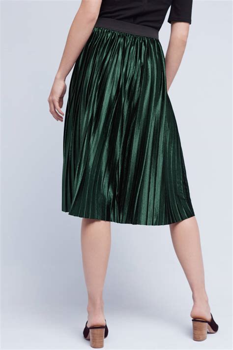 Pleated Velvet Skirt | Anthropologie