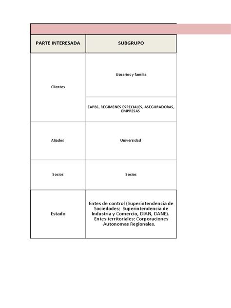 2 Matriz De Partes Interesadas Pdf