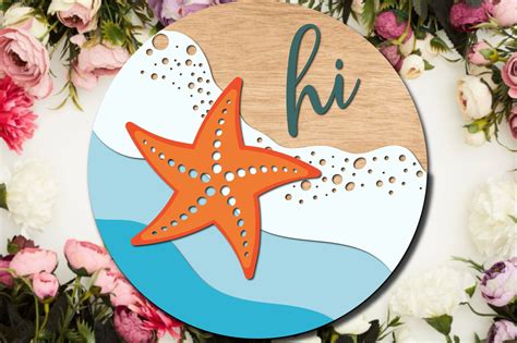 Beach Theme Round Door Hanger Svg Graphic By Princes Bookbea · Creative