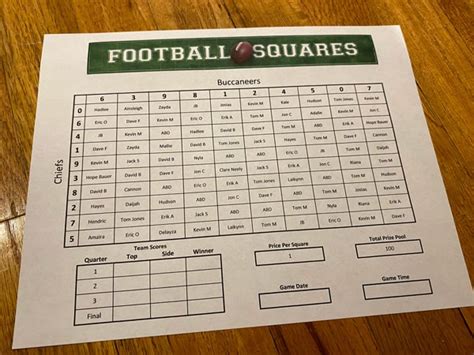 Football Squares Excel Template (Unlimited Games) - Play Football Squares