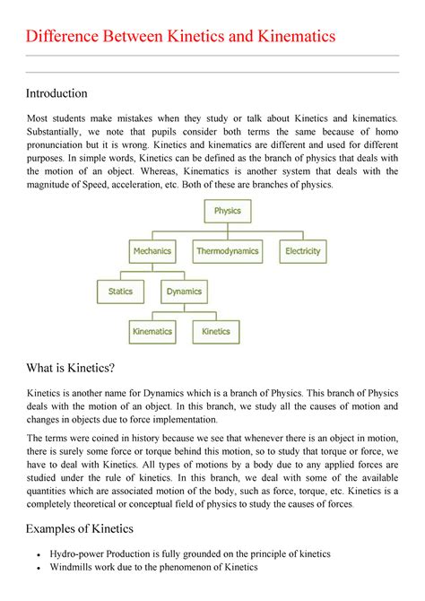 Difference Between Kinetics And Kinematics Difference Between