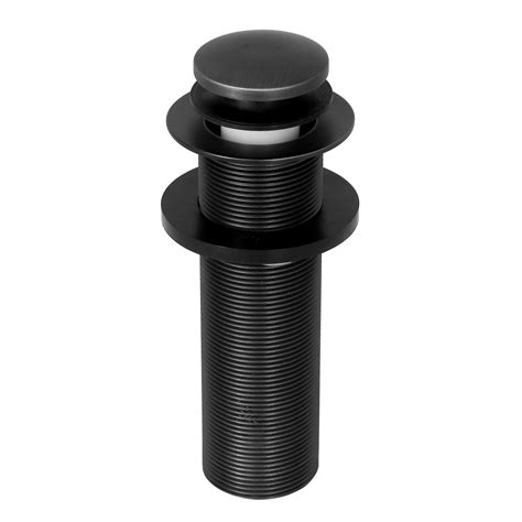 Push Button Tub Drain Assembly 6 Long Threaded In Matte Black