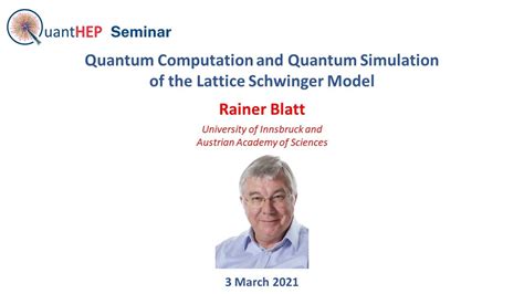 Rainer Blatt Quantum Computation And Quantum Simulation Of The