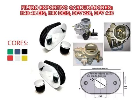 Filtro De Ar Esportivo Carbura Dfv 446 Opala Caravan 4cc 6cc