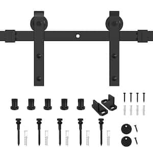 Winsoon Ft In Frosted Black Sliding Barn Door Hardware Track