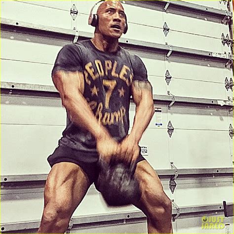 Shirtless Dwayne The Rock Johnson Trains Hard During Last Workout Of