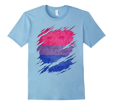 Bisexual Pride Flag Ripped T Shirt Cl Colamaga