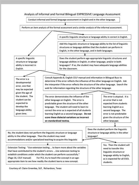 Expressive Language Assessment Flowchart Bilingual Analysis Of