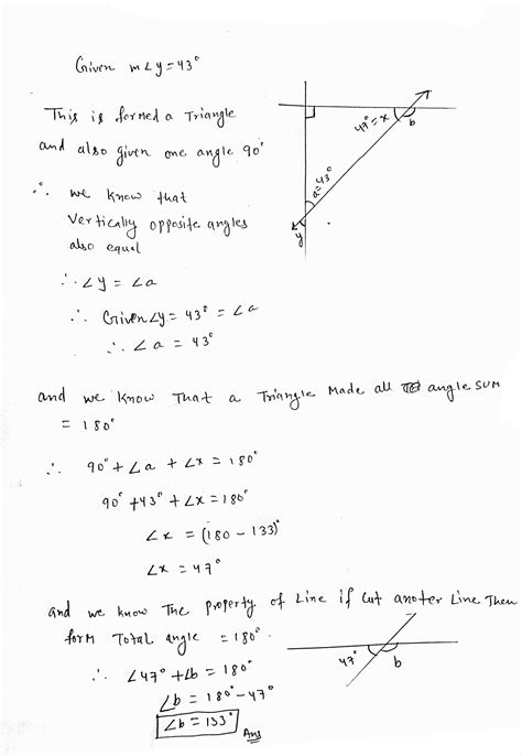 Solved Given That Mzy 430 Find The Measures Of Angles A And B B