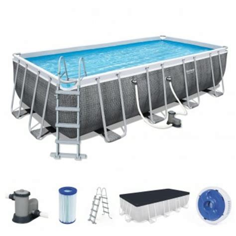 Bestway Power Steel Frame Pool Komplett Set Eckig 549 X 274 X 122 Cm