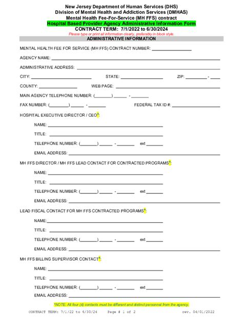 Fillable Online Division Of Mental Health And Addiction Services Dmhas