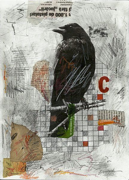 Print Raven Mixed Media Collage By Mirel Eologeanu 691 Via Etsy