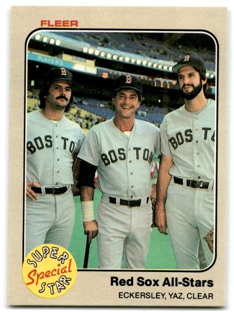 1983 Fleer Dennis Eckersley Carl Yastrzemski Mark Clear Boston Red Sox