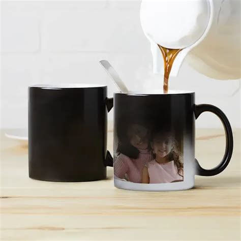 Black Photo Printed Sublimation Magic Mug For Tea Coffee Size 310