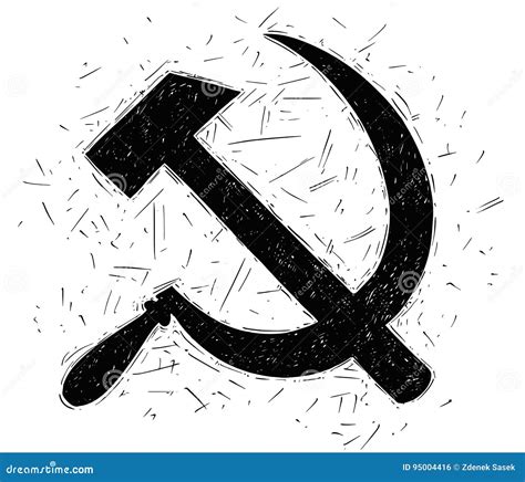 Communist Symbol Hammer And Sickle Vector Drawing Stock Vector