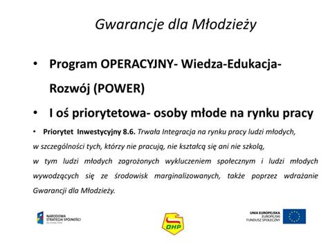 PPT Gwarancje dla Młodzieży Program OPERACYJNY Wiedza Edukacja